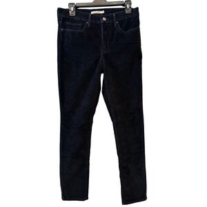 Levis 311 Shaping Skinny Corduroy Pants Womens 30 Navy Blue Mid Rise Stretch